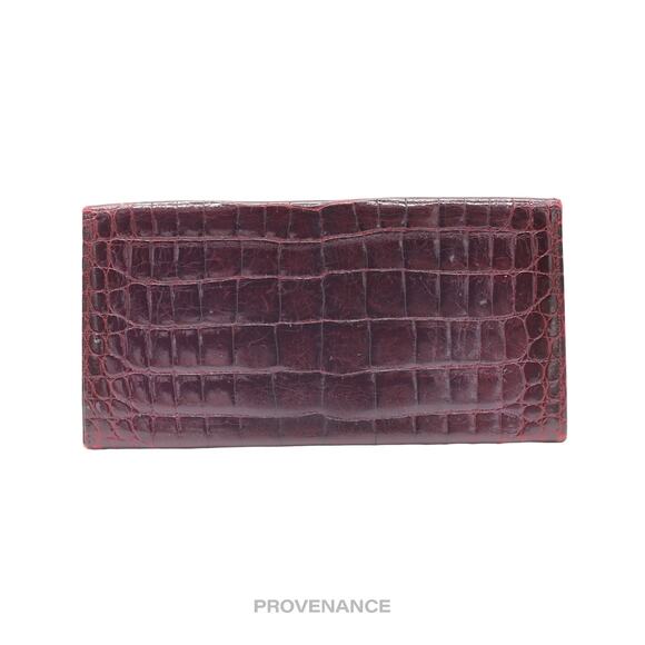 🔴 Givenchy Long Wallet - Burgundy Crocodile Leather - Picture 2 of 8